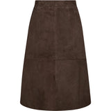 DEPECHE - Naomi midi suede skirt, brun