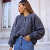 DEPECHE - SarahDe Alpaca Cardigan, grå