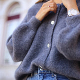 DEPECHE - SarahDe Alpaca Cardigan, grå