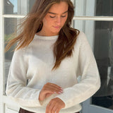 DEPECHE - Sarah alpacha knit sweater, off White