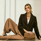 DEPECHE - Savanna suede blazer - Dusty brown