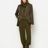 Dante6 - Rush tailored bold satin blazer, Moss Olive