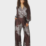 Neo Noir - Neo Noir Lunet Paisley Border Pants, Dark brown