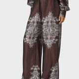 Neo Noir - Neo Noir Lunet Paisley Border Pants, Dark brown
