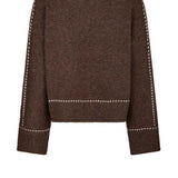 Neo Noir - Roeme Knit Stitch blouse - Brown melage