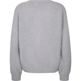 Depeche - Sarah alpaca strik cardigan, Light Grey Melange